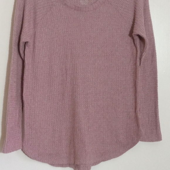 AEO soft and sexy plush scoop neck raglan waffle top women's size xsmall - Picture 2 of 8
